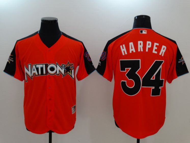 2017 MLB All-Star Washington Nationals #34 Bryce Harper Orange Jerseys